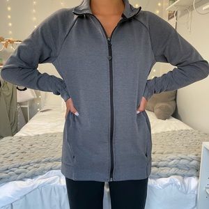 Gray zip up